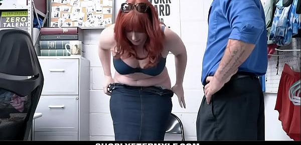  Thick Big Ass Redhead MILF Shoplifter Amber Dawn Sex With Guard For No Cops